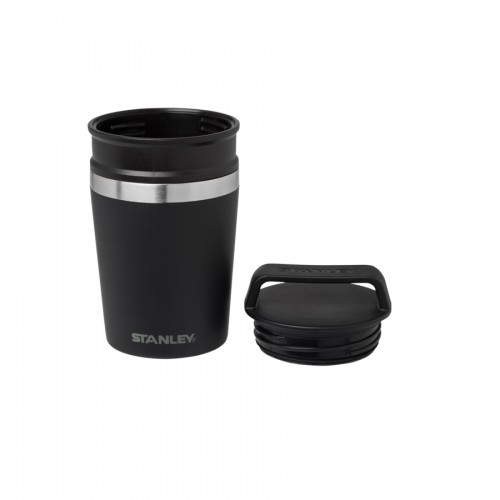 STANLEY 236ml SHORT TRAVEL MUG MATTE BLACK Tbilisi Logo