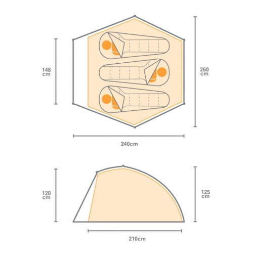 Regatta Montegra Geo 3-Man Backpacking Tent
