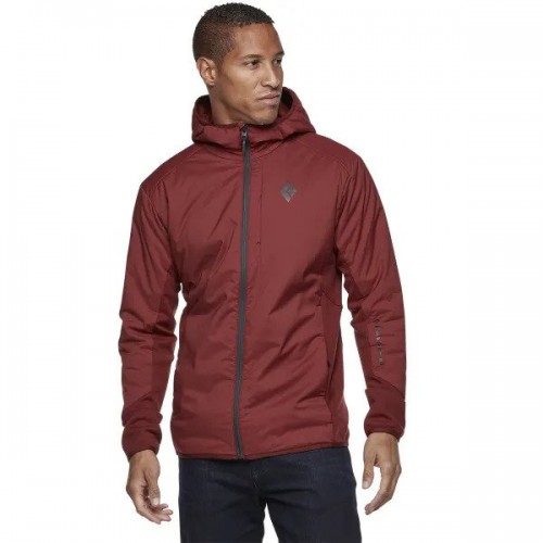 მაისური Black Diamond M FIRST LIGHT HYBRID HOODY Dark Crimson